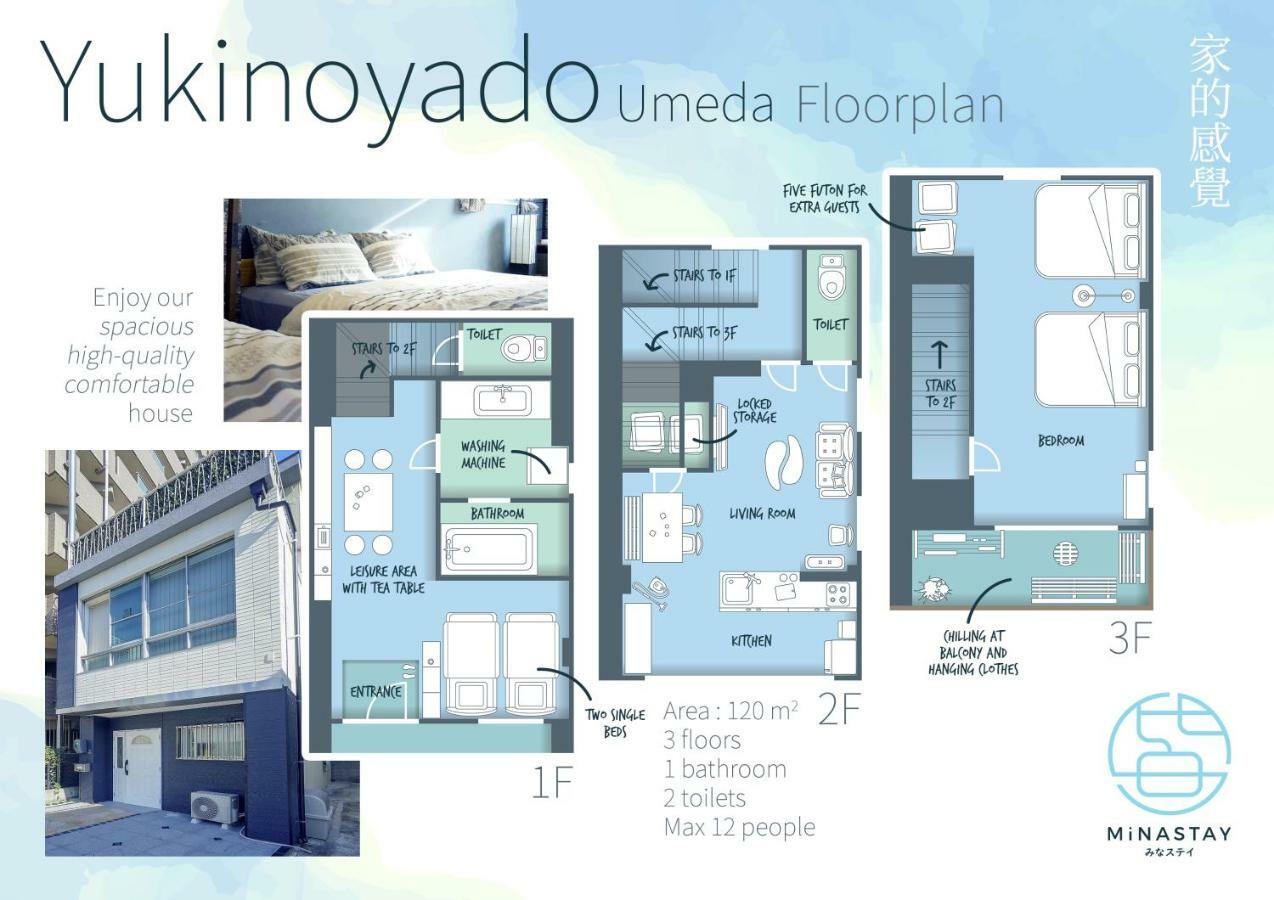Appartamento Yukinoyado Umeda Osaka Esterno foto